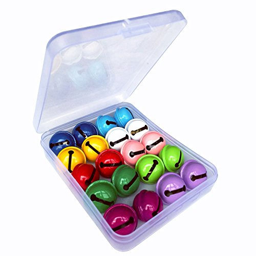 Lnvision 20 Stück 22mm Kreuz Glöckchen Glocke Kunsthandwerk Schlüsselanhänger Anhänger Weihnachtsdekoration Weihnachtsbaum Glocken Haustier Kleine Glocken (10 Farbe)