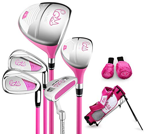 kofull Kinder-Golfschläger-Set, komplettes Kinder-Golf-Set für Kinder von 3–12 Jahren, Pink, 9 bis 12 Jahre (135-155 cm hoch)