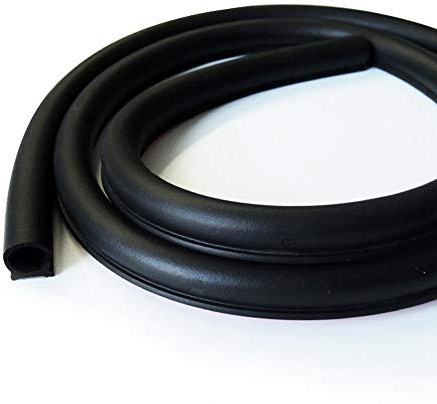 Tuokay Tätningslist på 10 meter EPDM-gummi, 14 x 12 mm, D-formad bildörrstätning, gummitätningslist för dörrar, bagageutrymme, huva, baklucka, motorhuv etc
