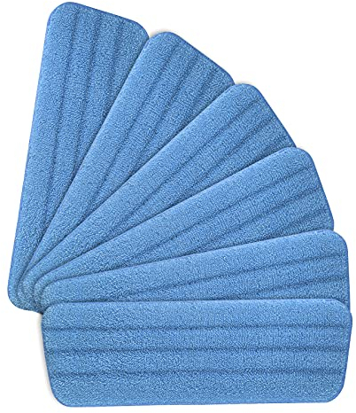 Vicloon Mop Pads, 6 Stück Mop Microfaser Reinigung Pads, Wischmopp-Reinigungskissen für Alle Sprühwischer & Reveal Wischmopps Waschbar, 42×14cm - Blau