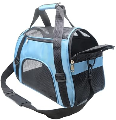 ZvoanSem, Borsa per animali domestici, trasportino per gatti e cuccioli di piccola taglia, approvato dalle compagnie aeree (S, colore blu)
