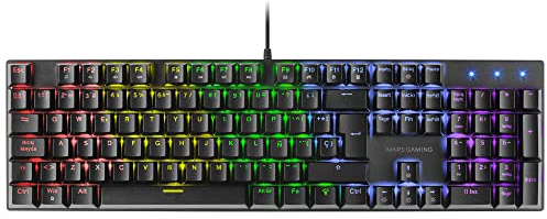 Mars Gaming MK422 Nero, Tastiera Meccanica Gaming RGB, Antighosting, Switch Meccanico Rosso, Lingua Italiana
