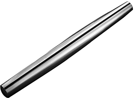 ZMREN Mattarello in Acciaio Inox 304, Antiaderente Lungo in Metallo per Pasta di Zucchero, Ravioli, Biscotti, Tortellini, Dolci e Pizza (32.5CM)