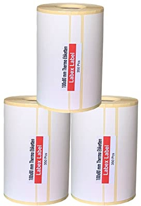 Etichette termiche 100x80 mm su rotolo – Etichette Pallet Adesive per Stampante Termica – 3 rotoli 1050 etichette – Senza nastro – TSC Godex compatibili – Labex Label
