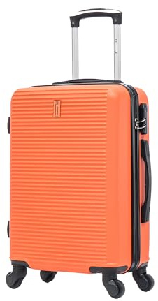 CELIMS - Valise Cabine 55x35x25 Rigide ABS Légère | Bagages Cabine Avion Enfant et Adulte pour Week-End et Déplacements d’Affaires | Orange