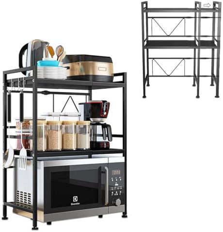 Fleau Estante de microondas Extensible XL - Organizador de gabinete de Cocina - Organizador de encimera - Armario de Horno - Microondas - Estante de Cocina