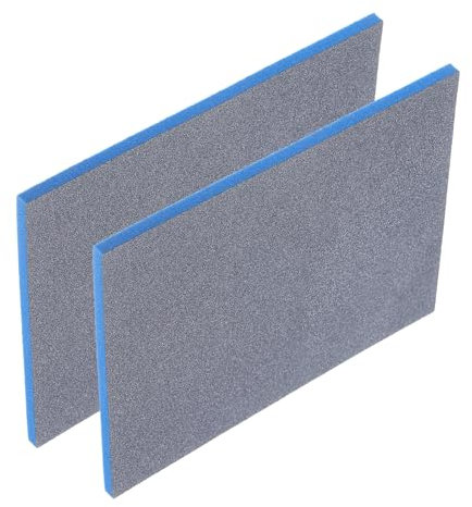 sourcing map 2pcs Sanding Sponge Block, 800-1000 Grit Sanding Sponge Pad 140mm x 114mm x 5mm Soft Foam Wet Dry Hand Sander Block Sandpaper for Model Metal Wood Furniture Polishing