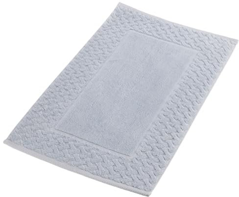 Christy Trellis Bath Mat | Set of 1 | Strong, Silky | Heavyweight 625GSM Bathroom Rug | Sculpted Design | Glacier Grey