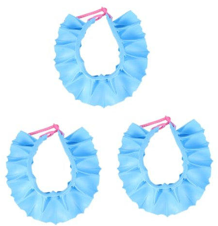 KOMBIUDA 3st Duschhaube Für Kleinkinder Badekappe Für Kleinkinder Babyschutz-badekappe Duschhut Für Kinder Shampoo Kinder Shampoo-visier Hüte Für Kinder Schutzkappe Waschen Babyshampoo Blue