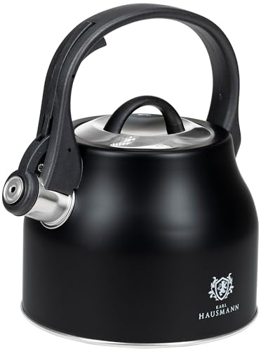 KARL HAUSMANN Bollitore Induzione 2,3L Acciaio Inox con Fischio - Teiera per Piano a Gas, Vetroceramica ed Elettrico - Bollitore Acqua Cucina con Coperchio