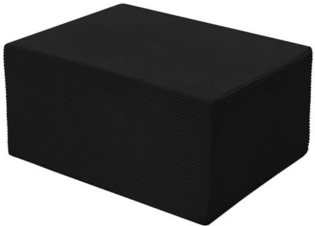 Ottoman for Cloud Sectional Boneless Couches Living Room, Modular Ottoman for Deep Seat Oversized Couch, Memory Foam Compressed Spineless Foot Rest for Bedroom Apartment Black
