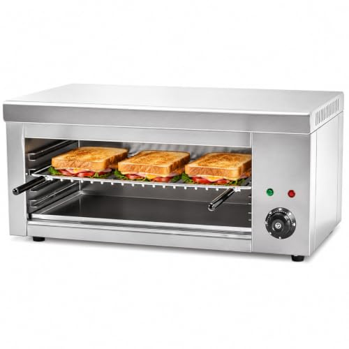 Snabb Uppvärmning och Lätt att Rengöra, Elektrisk Salamander 2000 W med rostfritt hölje, 50–300°C och 4 justerbara nivåer för horeca