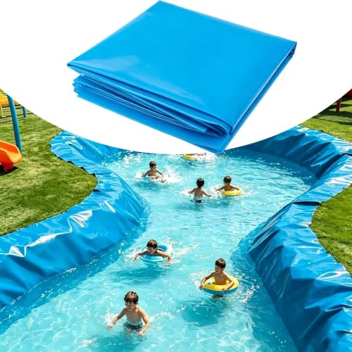 Trädgårdsfiskdammar förformade liners 3x7m 5x6m 7x8m 8x10m 10x12m | Blå ogenomtränglig dammfoder för fontäner, fiskdammar, vattenträdgårdsdammmembran(3x10m)