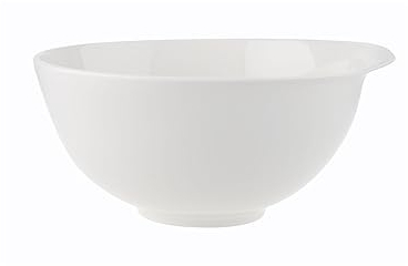Villeroy und Boch Flow runde Schüssel, Schale für Suppen/Salate/Beilagen, Premium Porzellan, spülmaschinen- und mikrowellengeeignet, weiß, 25 cm