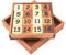 ROMBOL rutschende 15 und 34, Zwei Spiele in einem, Holzspiel, Denkspiel, Knobelspiel, Geduldspiel aus Holz