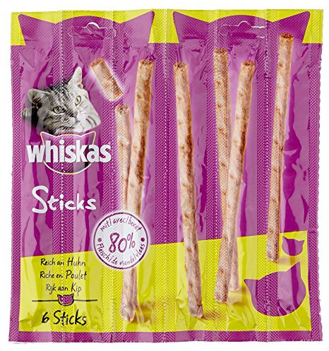 Whiskas Sticks Reich an Huhn, 6 Stück, 36 g
