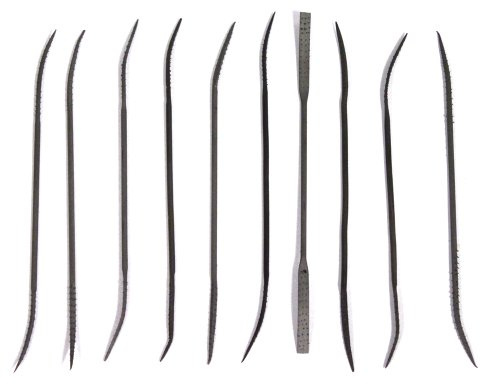 Universal Tool ToolTreaux 10pc Double Ended Fine Cut Riffler File Set for Metal Jewelry Work