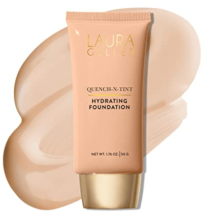 LAURA GELLER NEW YORK Quench-n-Tint Hydrating Foundation - Light - Sheer to Light Buildable Coverage - Natural Glow Finish - Lightweight Formula with Hyaluronic Acid