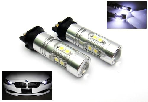 RZG 2x White PW24W PWY24W Bulb LED Sidelight Headlight Daytime Running Light DRL For A3 A4 A5 F30 C4 Golf 208 GLK