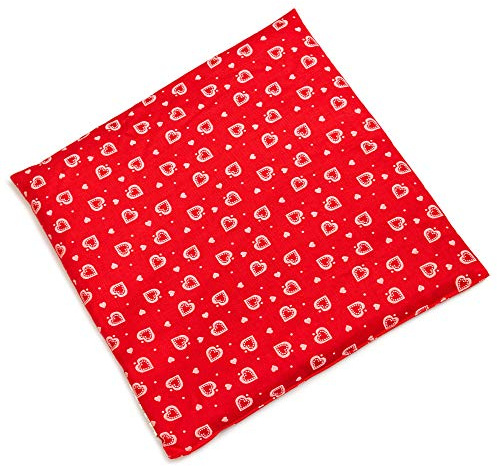 Cojín de semillas de uva (24 x 24 cm), diseño de corazones, color rojo