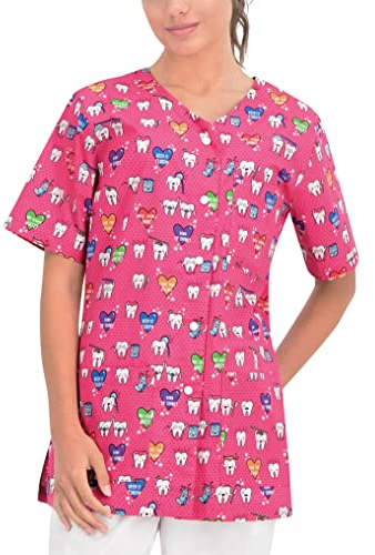 B-well Carina Tunique à Enfiler pour Femme à Manches Courtes et col en V avec Boutons - - Medium