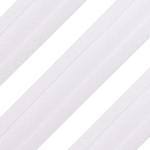 Realm Bias Binding Tape, Cotton, 1 Inch / 25mm - 5 Metres (White)
