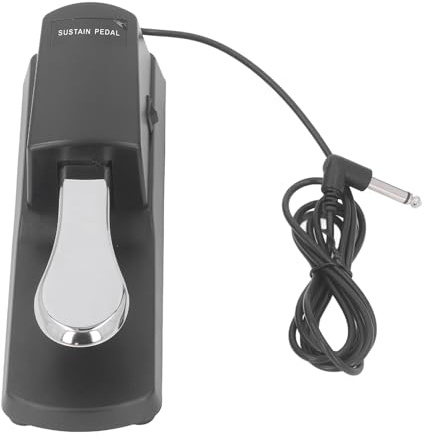 Sustain-pedal med Polaritetsomkopplare Halkfri Pianofotpedal Universal Piano Keyboard Instrumenttillbehör (Neutralt silver)
