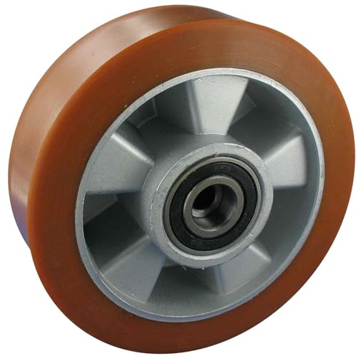 Rollentechnik Hubwagen Lenkrad Hubwagenrad 200x50 mm Polyurethan mit Kugellager Bohrung 25 Nabenlänge 55 Einbaulänge 47