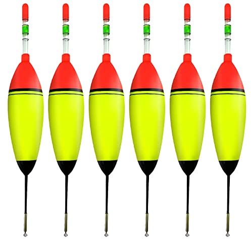 Sporgo Posen Angeln Schwimmer Angelsets: 6 Stück 10g Eva Angelposen Knicklichtposen Balsaholz, Leuchtende Fishing Schwimmt für Fischen Crappie,Raubfischposen Friedfischposen