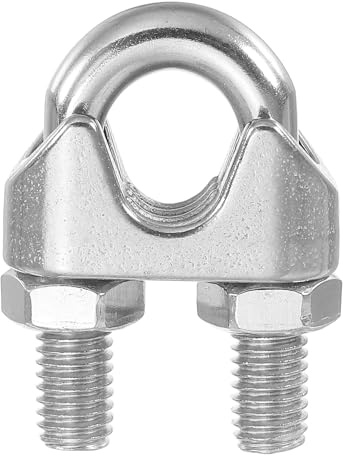 PATIKIL 1/2 Inch M12 Wire Rope Clamp Clip, 8 Pcs 304 Stainless Steel U Bolt Saddle Fastener for Rigging Rope, Wire and Cable