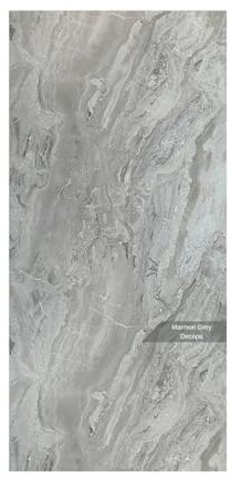 Wandpaneele 122x244cm in Marmor- und Granitoptik (Marmori Grey), Wandverkleidung aus PVC, für Innen- und Außenbereich, Geschäftsräume, moderne Designlösung