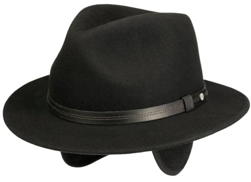 Stetson Traveller Wollhut Herren Winter mit Ohrenklappen schwarz L (58-59 cm)