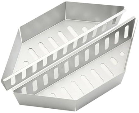 TYLYJSU Cestas De Carbón 1 uds/2 uds Cesta de Aluminio galvanizada Parrillas de carbón briquetas de carbón Soporte de combustibles de carbón para Barbacoa(2pcs)