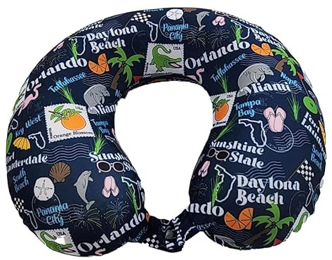 Wolf Essentials Adult Soft Memory Foam 12 x 13-inch Travel Neck Pillow, Compact, Perfect for Plane or Car, Florida