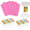MOAMUN 304 Stück Cake Pop Maker mit 2 Cake Pop Ständer, 2 Silikon Cake Pop Form, 300 Cake Pop Stiele/Klare Beutel/Gold Twist Ties, 15 Löcher Acryl Lollipop Cakepopständer für Hochzeit Geburtstag Party