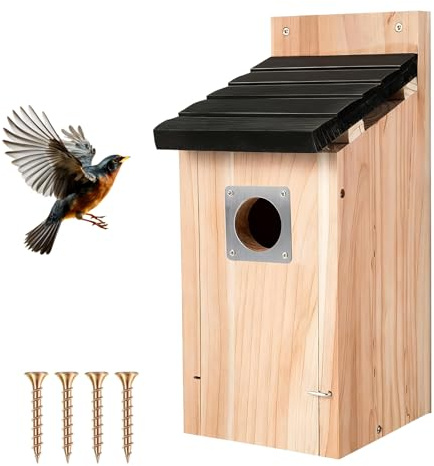 Nichoir pour oiseaux, nichoir à suspendre en pin résistant aux intempéries et durable, nichoir stable pour jardin, balcon, mésanges, moineaux et autres oiseaux chanteurs
