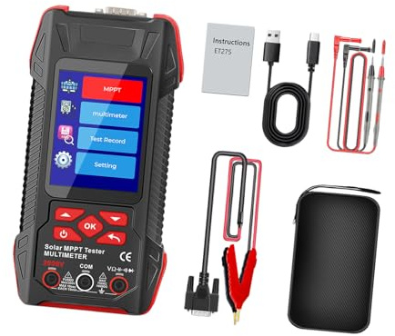 Tester fotovoltaico professionale con MPPT potenza per batterie e inverter a componenti solari Dotato ampio display LCD e memorizzazione dati Misurazione delle tensioni potenza in uscita