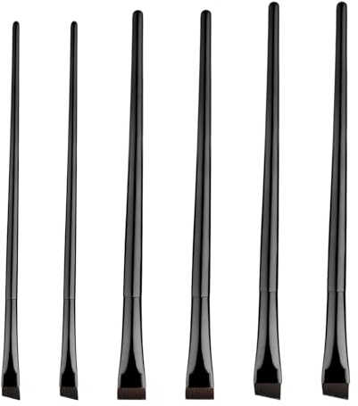 6uds Juego Brochas Angulares para Delineador de Ojos y Cejas, Brochas Planas Inclinadas Precisión para Delineador Ojos Cejas Corrector y Sombra Varios Tamaños Kit Maquillaje Una Aplicación Precisa