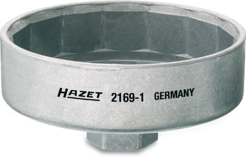 HAZET Öl-Filter-Schlüssel 2169-1 | passendes Werkzeug für verschiedene Ölfilter mit einem Durchmesser von 102 mm, Antrieb: Vierkant 12,5 mm, Abtrieb: Außen 15-kant, Made in Germany