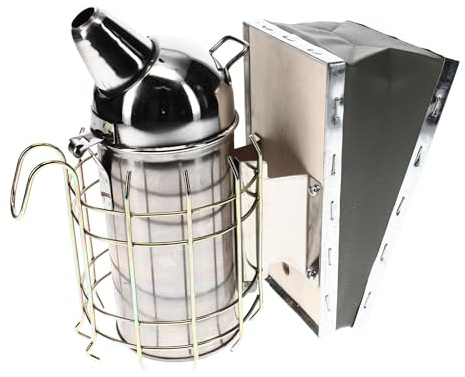 Germerott bioneknik Smoker Classic liten rökbubblor av rostfritt stål med äkta läderblank, rök innerdel och värmeskyddsskylt …