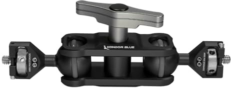 KONDOR BLUE | Cine Magic Arm | 1/4-20 Mounting Ball Heads, Lightweight, Pro Mounting Solution, Adjustable Tension, Strong & Reliable Articulating Arm | Raven Black