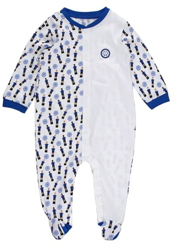 Inter Tutina neonato, Unisex 0-24 mesi, 100% cotone, apertura davanti con bottoncini