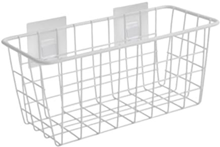 F Fityle Panier mural suspendu pour le rangement, paniers métalliques robustes à montage mural, étagères murales en métal pour armoire suspendue, décoration de, blanc