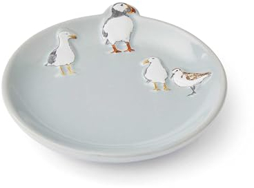 Cooksmart Tee-Beutelablage aus Keramik im britischen Design, Teebeutelschale für gebrauchte Teebeutel, Teebeutelschale mit modernem Design, Schmuckschale für alle Häuser oder Büros, Küstenvögel