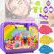 CXAFQ Rainbow Bloom Sand Play Set, Enthält 600g Kinetischen Sand In 3 Farben Und 8 Werkzeuge Für Kreatives Sandspiel Im Haus Für Kinder Ab 3 Jahren, Das Perfekte Geschenk Für Ihr Kind