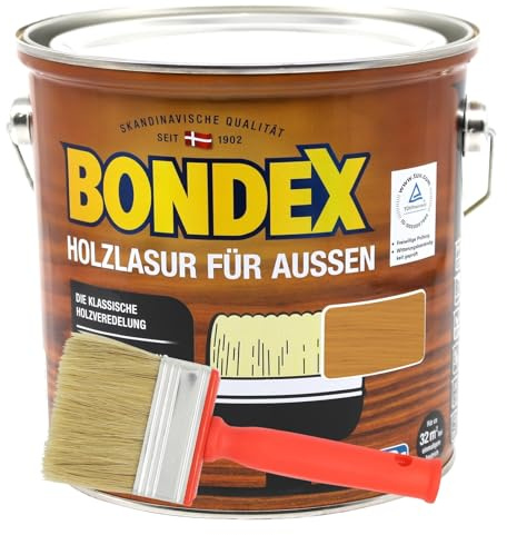 2,5l Bondex Holzlasur für Aussen plus Flächenstreicher (kiefer)