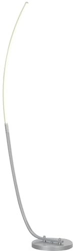 HOMCOM Lampadaire sur pied salon, lampe salon LED style contemporain avec 3 niveaux de luminosité réglables, interrupteur à pied, lampadaire chambre à coucher, bureau, argenté