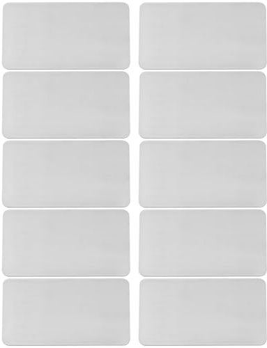 LT Easiyl 10 st rostfritt stål metall visitkort tomma namnkort för hemmakontor kunder gör-det-själv-kort (85 x 55 x 0,9 mm)