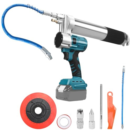 Sladdlös fettpress kompatibel med Makita 18 V batteri, borstlös 13 000 PSI professionell elektrisk högtrycksfettpress med 30 cm lång högtrycksslang (utan batteri)