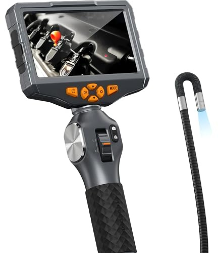 TD500 Inspection Camera Dual Lens 6.2 mm Articulated Borescope 1080P 5 Inch IPS Two-Way 360° Steering Direction Endoscope Video Inspection Camera with WiFi